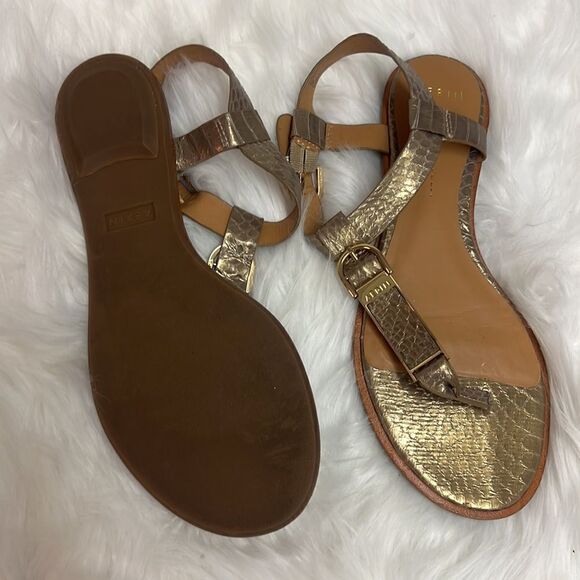 AERIN | Leather T-Strap Good Snake shin Sandals - Picture 11 of 11